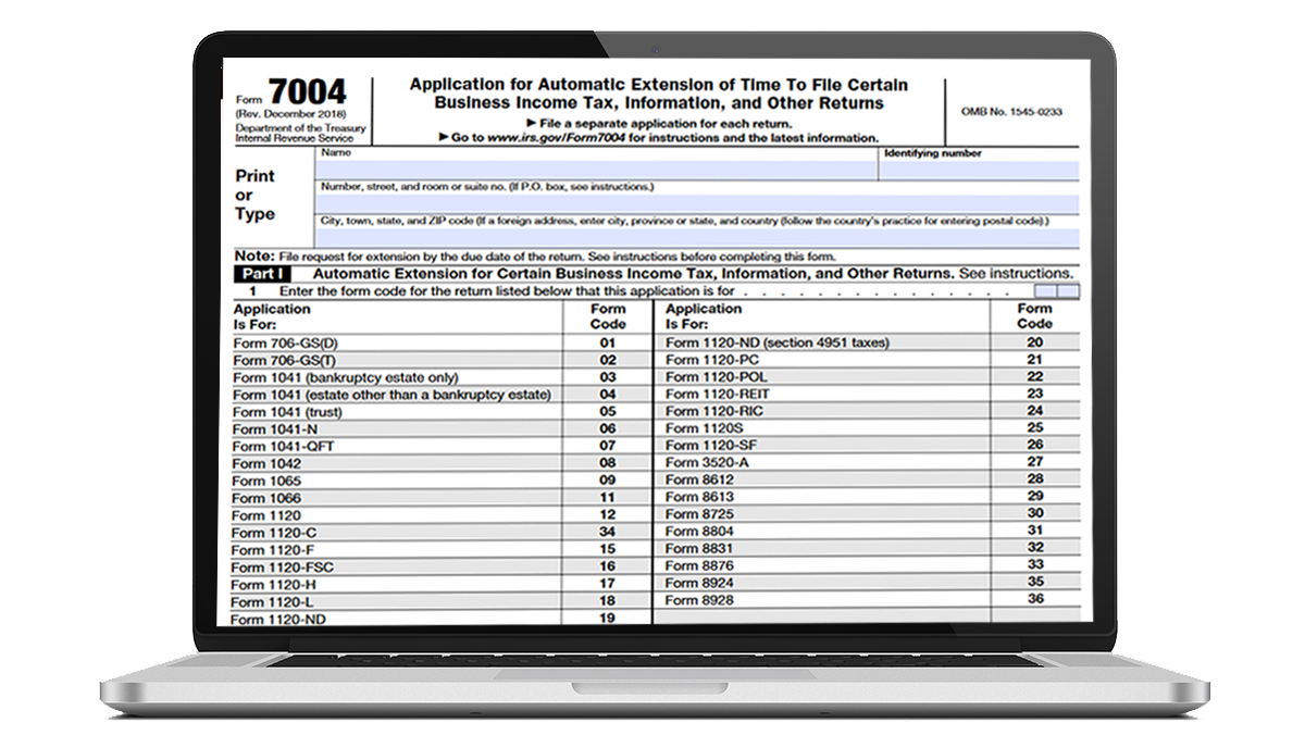 EFile 7004 Online 2023 File Business Tax Extension Form